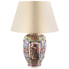 Mid-19th Century Polychrome Delft Pottery Vase as a Table Lamp