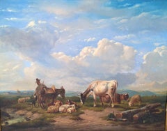 Mid-19th Century Signed Oil on Panel Depicting a Rural Scene