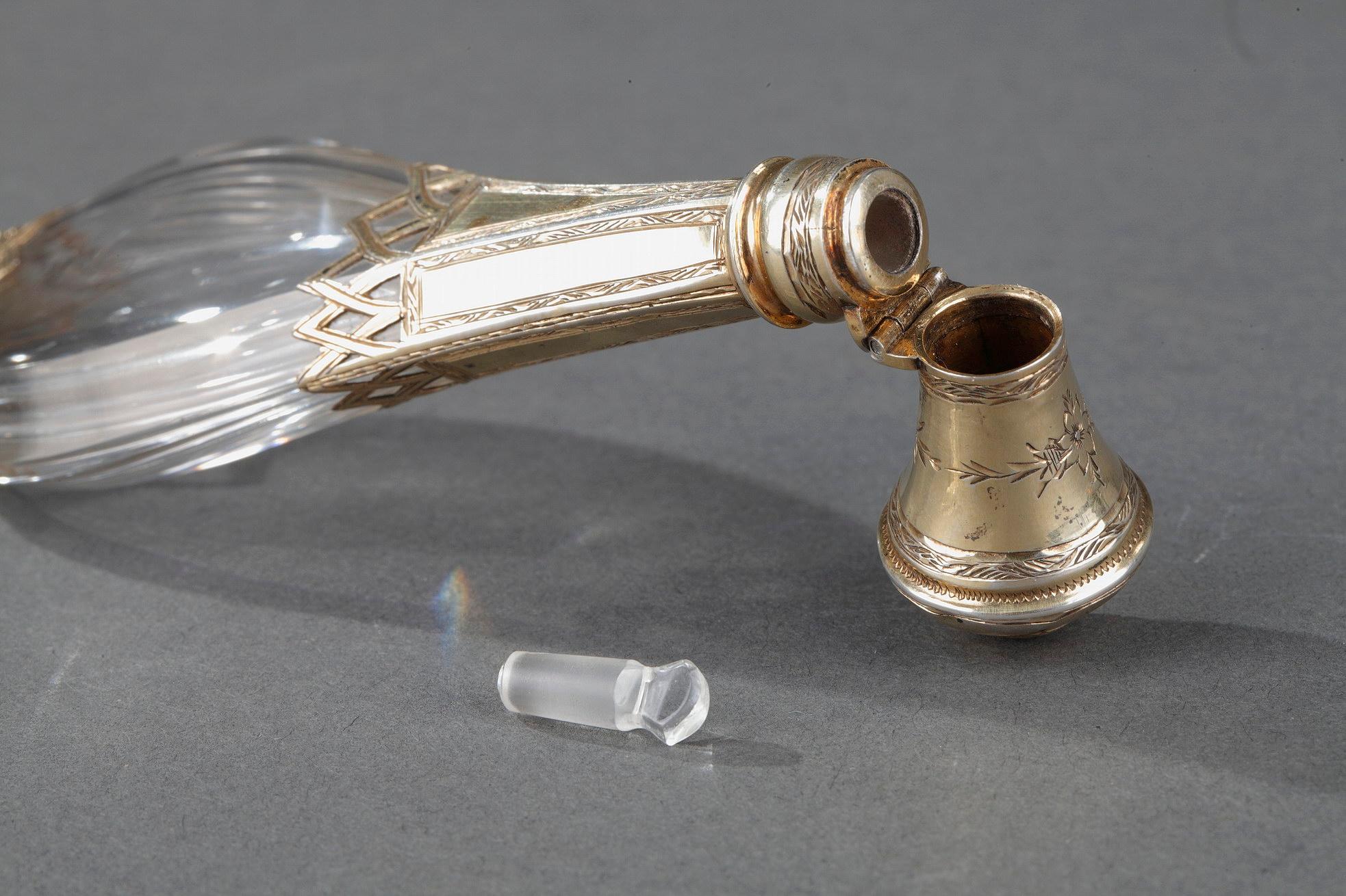 Mid-19th Century Silver Mounted Glass Scent Bottle For Sale 7