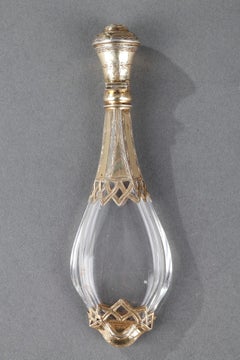 Mid-19th Century Silver Mounted Glass Scent Bottle