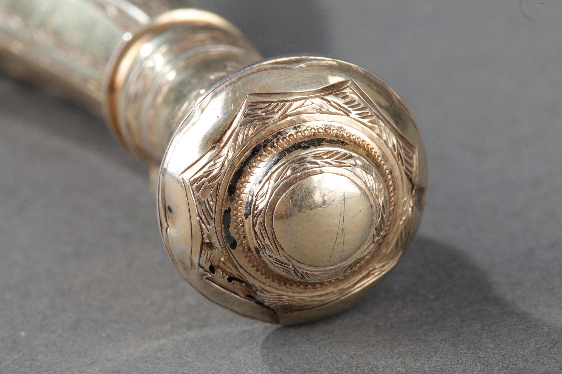 Mid-19th Century Silver Mounted Glass Scent Bottle For Sale 4
