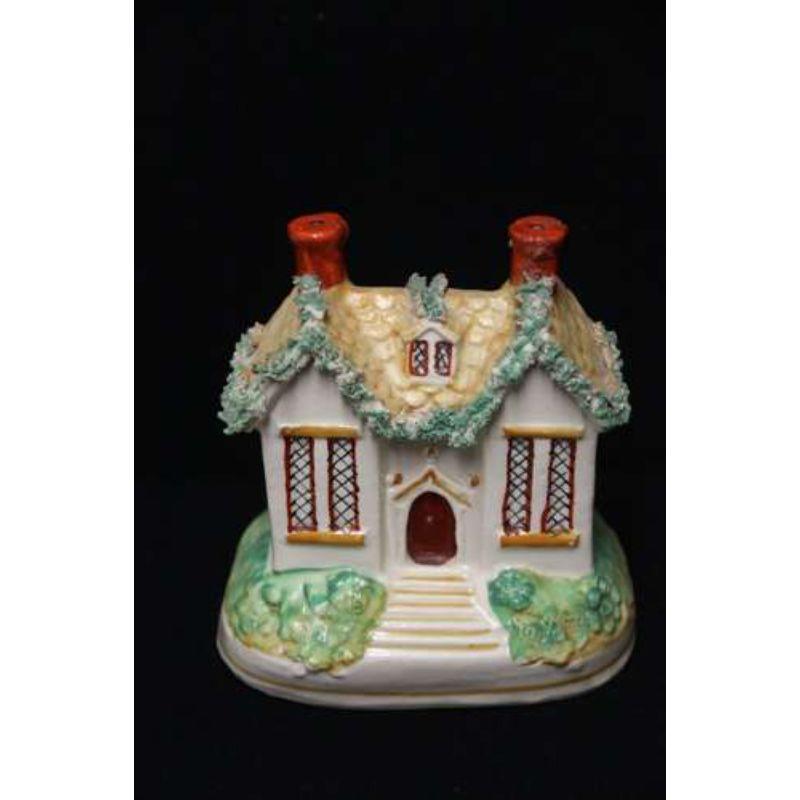 19th Century A mid 19th century Staffordshire pottery cottage money box, Circa 1840 English For Sale