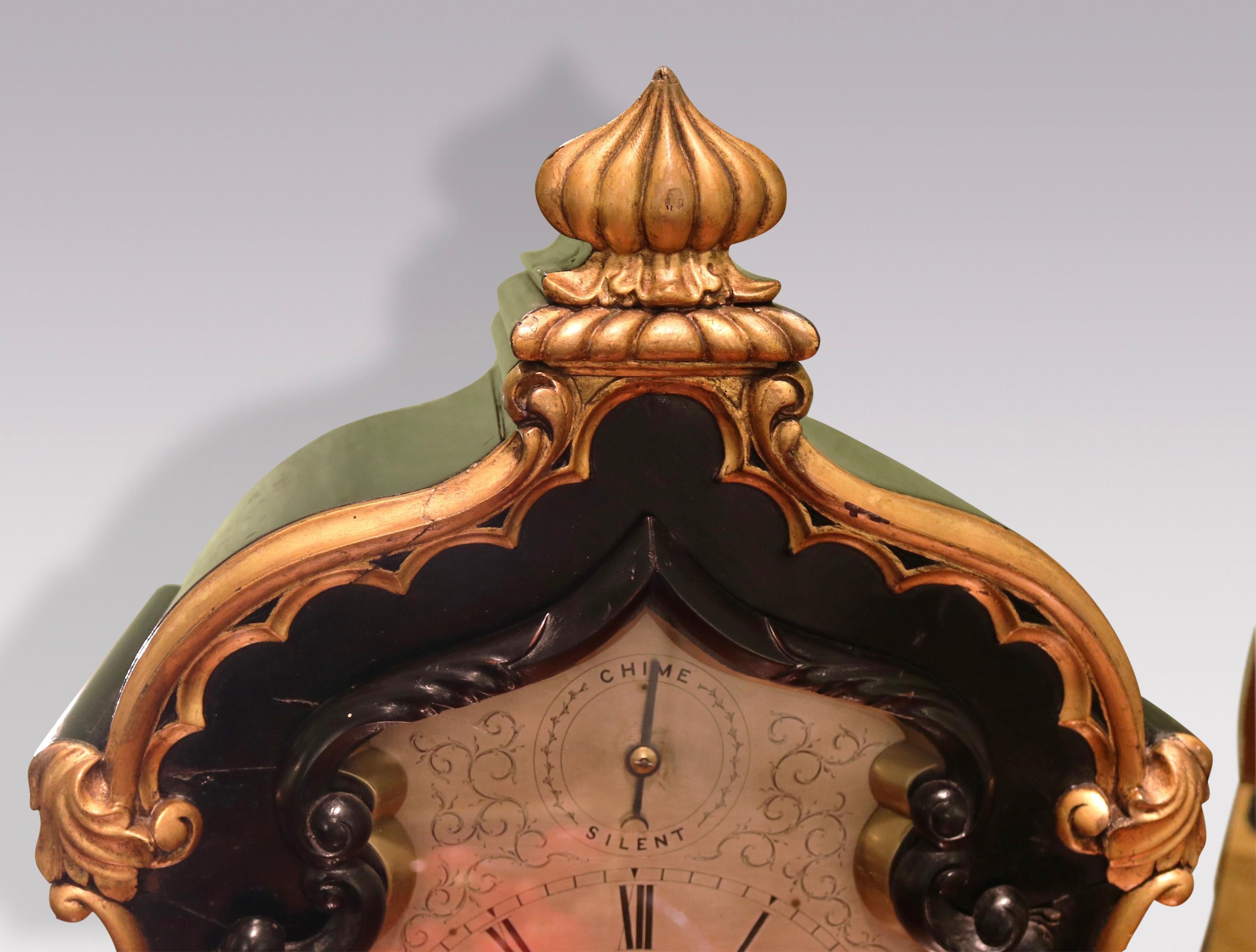 Début de l'époque victorienne Une horloge à support saisissante du milieu du XIXe siècle par Charles, Nephew & Co Calcutta en vente