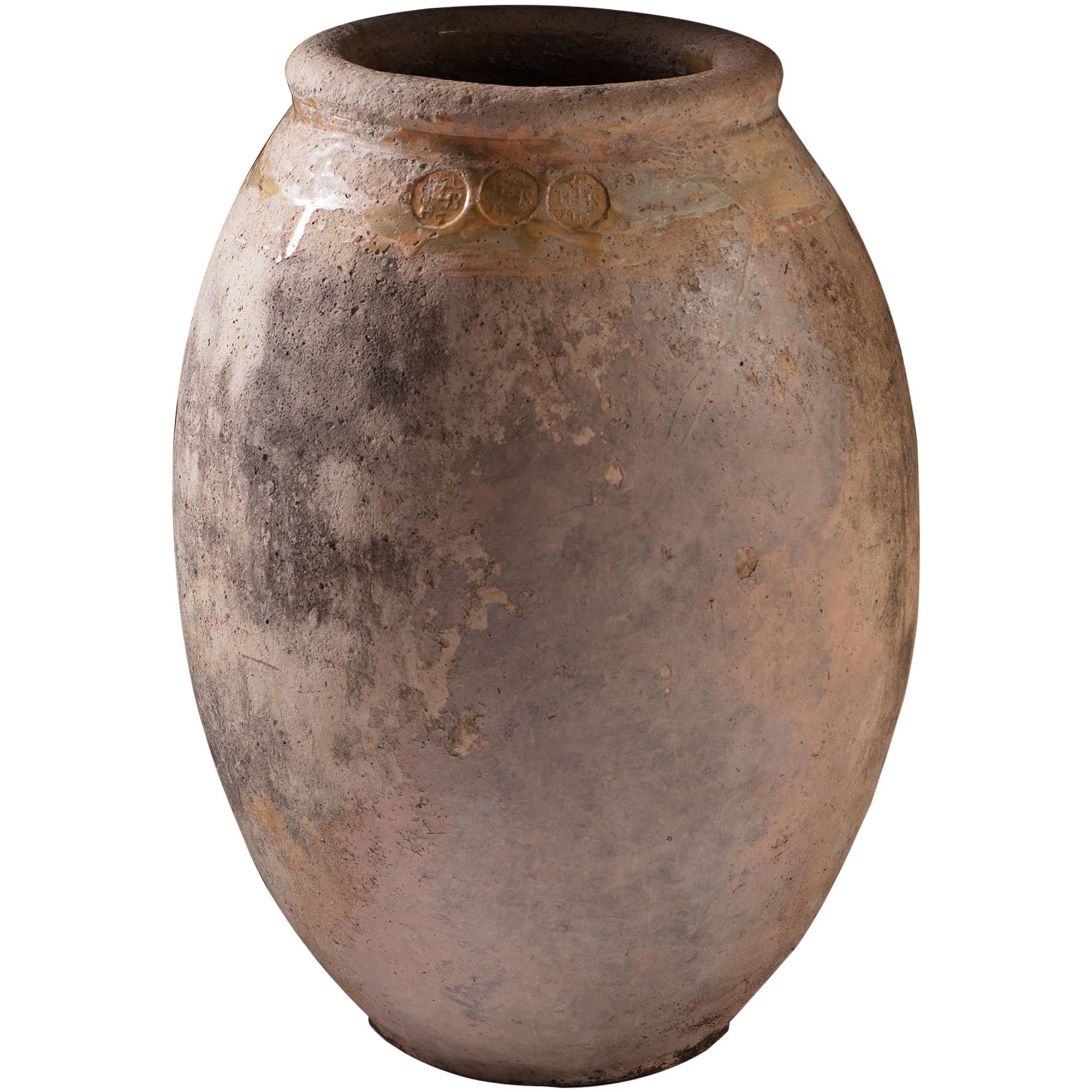 Mid-19th Century Terracotta Olive Jar of Large Scale