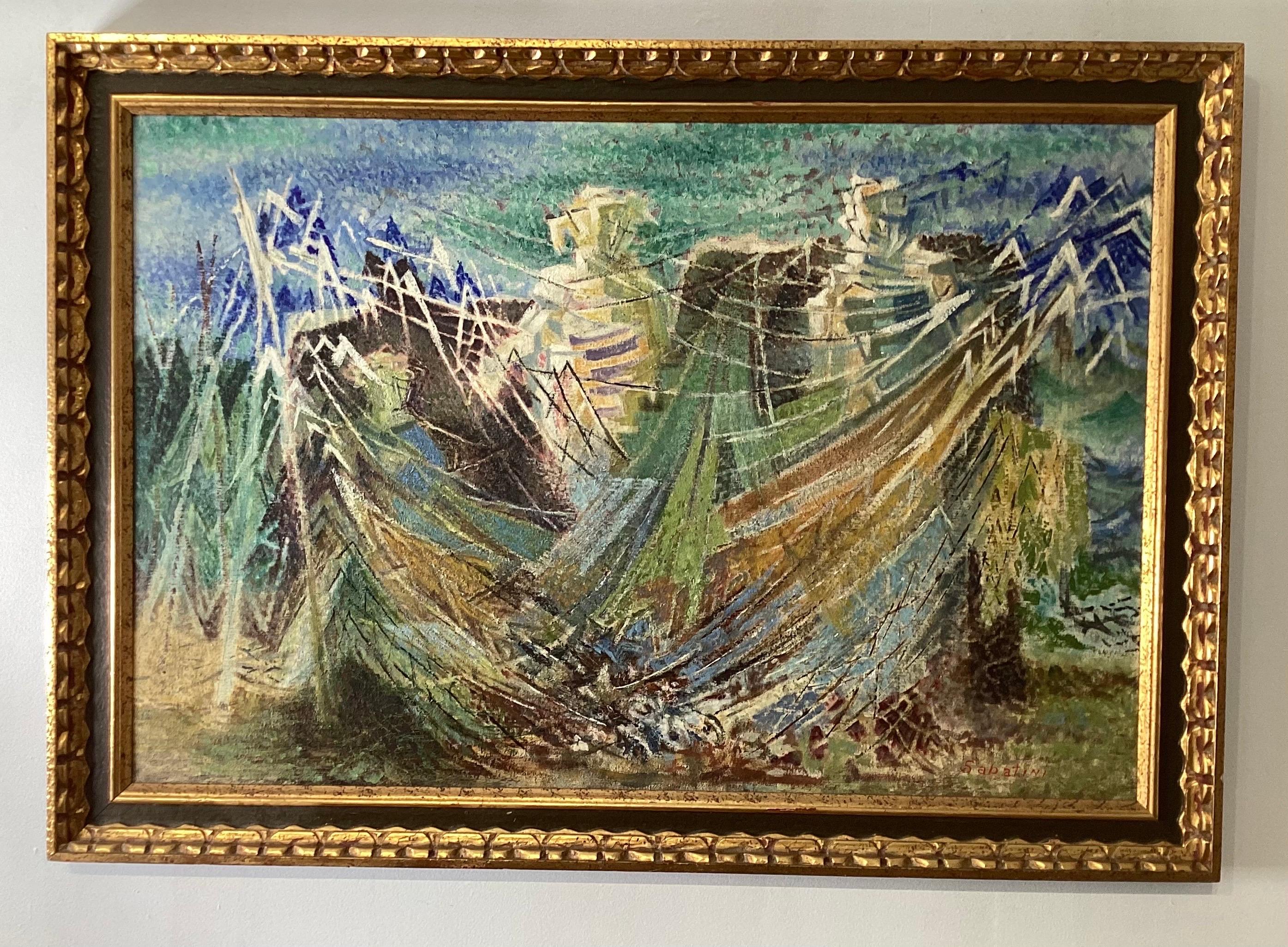 A Mid 20th Century Abstract Oil Painting By Raphael Sabatini (1898-1985) For Sale 3