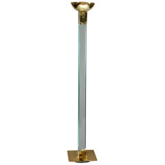 Mid-20th Century Brass and Glass Uplighter or Floor Lamp after Fontana Arte