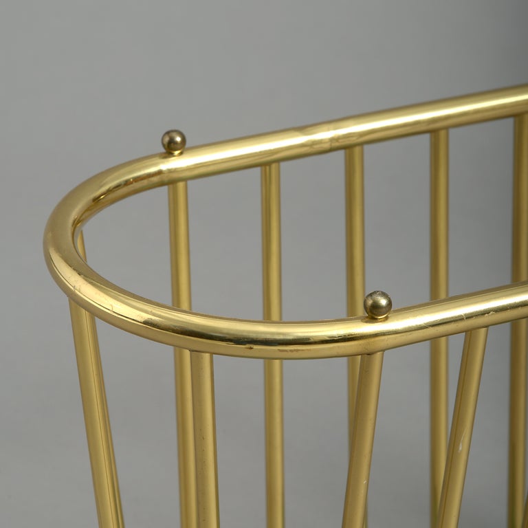 Mid-20th Century Brass and Marble Magazine Rack For Sale at 1stDibs