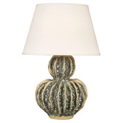 A Mid-20th Century Cactus Gourd Lamp with Volcanic Glaze