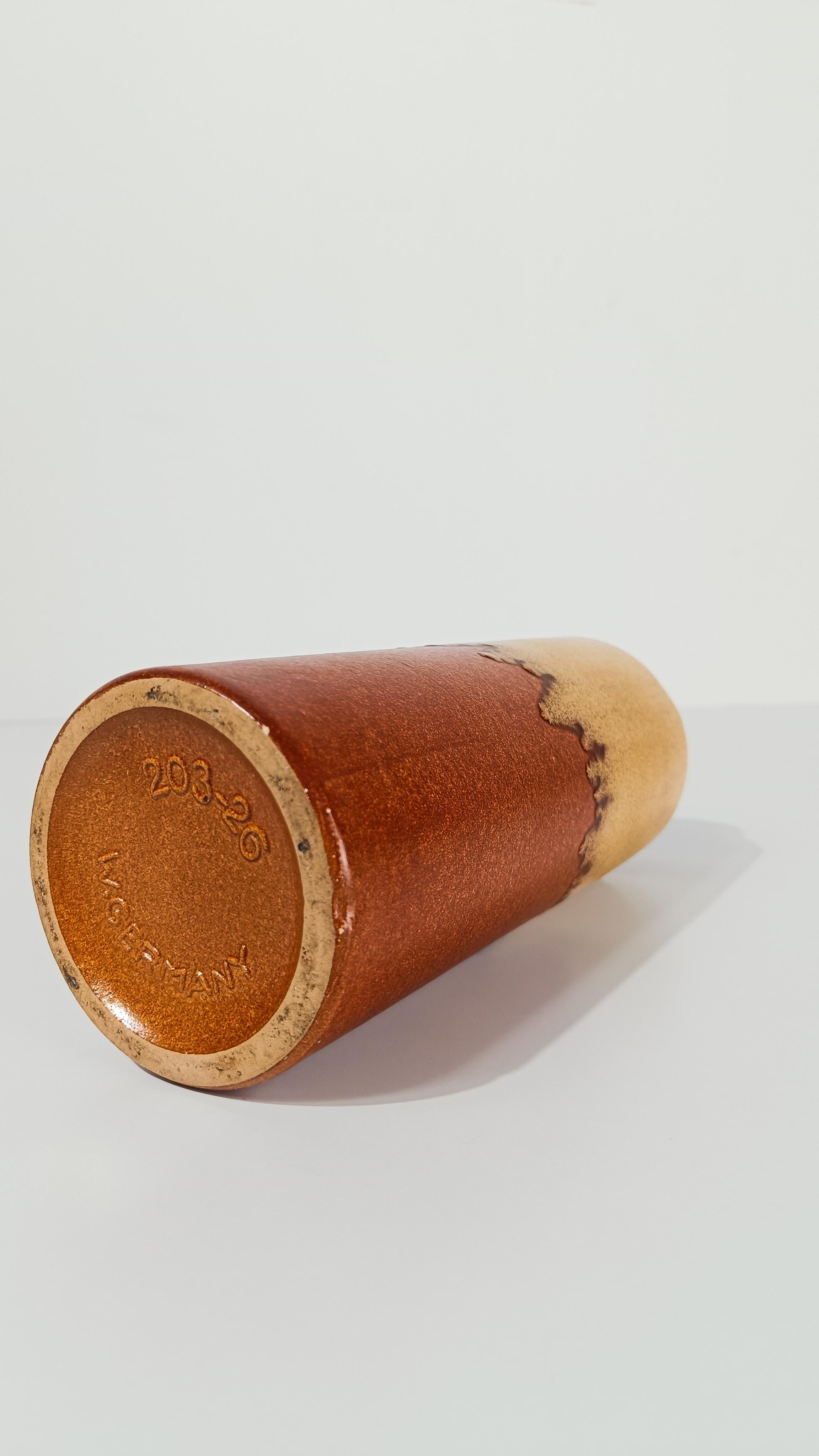 A Mid 20th Century Couple of Vases in Earth Tone Fat Lava Ceramic, West Germany For Sale 5