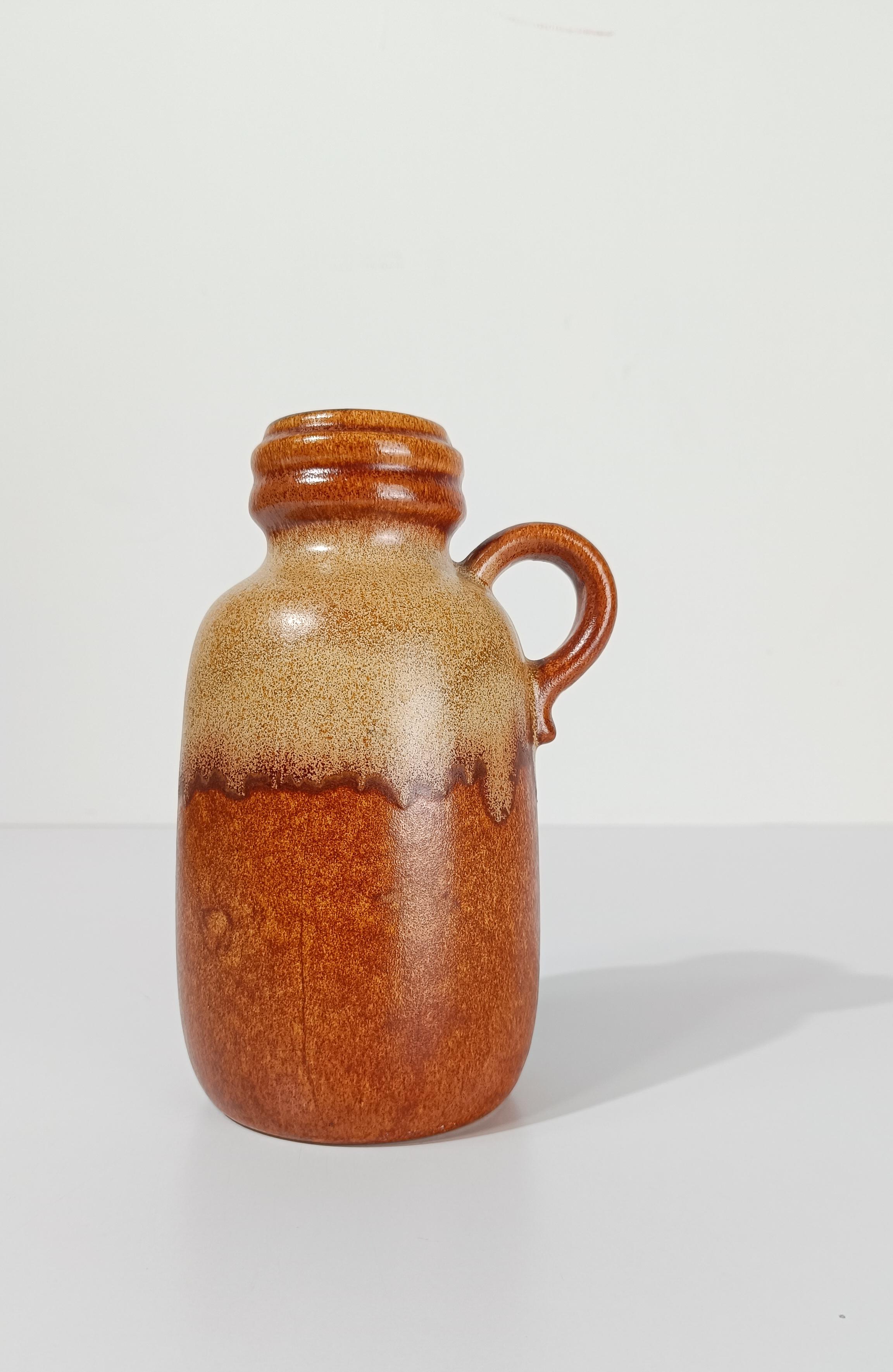 A Mid 20th Century Couple of Vases in Earth Tone Fat Lava Ceramic, West Germany For Sale 10