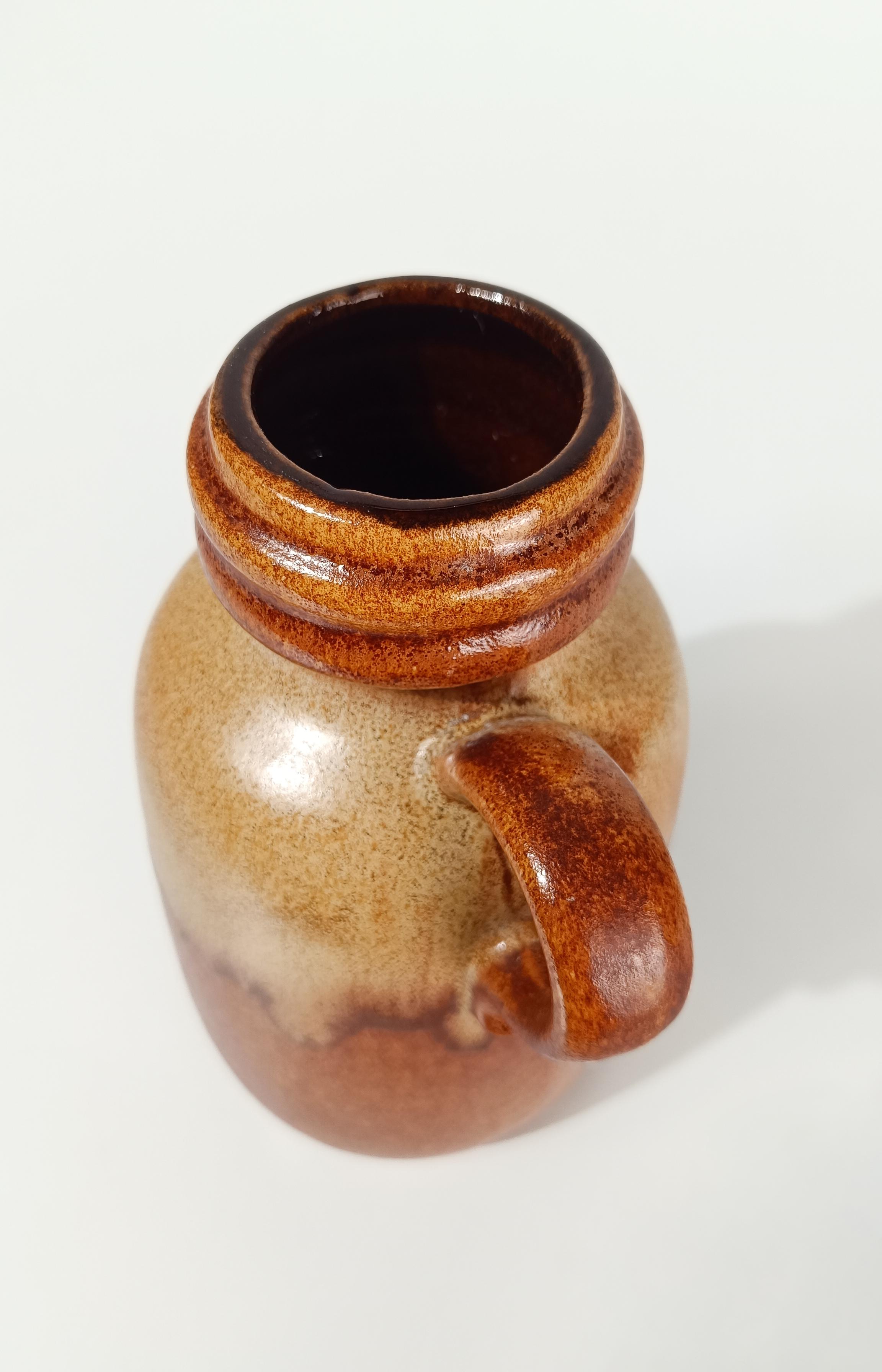A Mid 20th Century Couple of Vases in Earth Tone Fat Lava Ceramic, West Germany For Sale 13