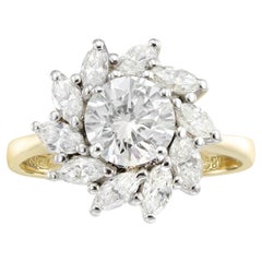 A Mid 20th Century Diamond cluster ring
