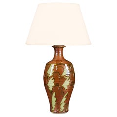 A Mid-20th Century English Studio Pottery Vase as a Lamp
