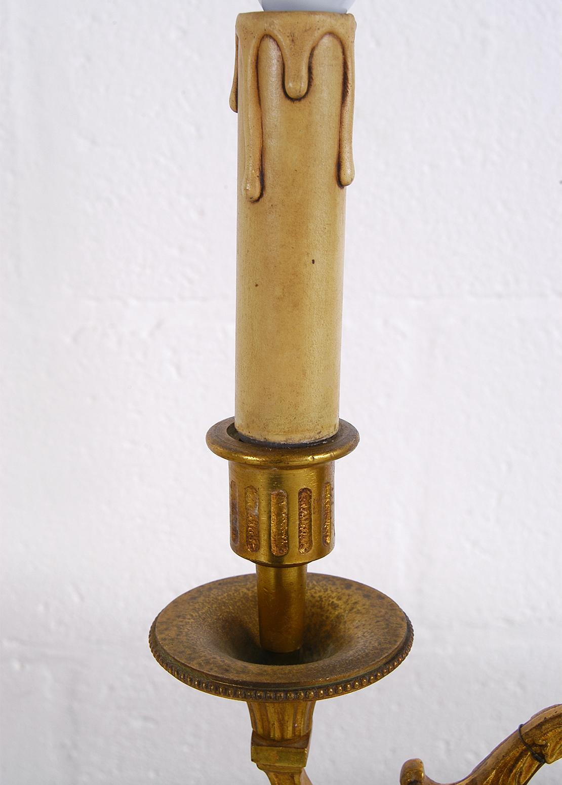 Mid-20th Century French Gilt Brass Bouillotte Table Lamp 5