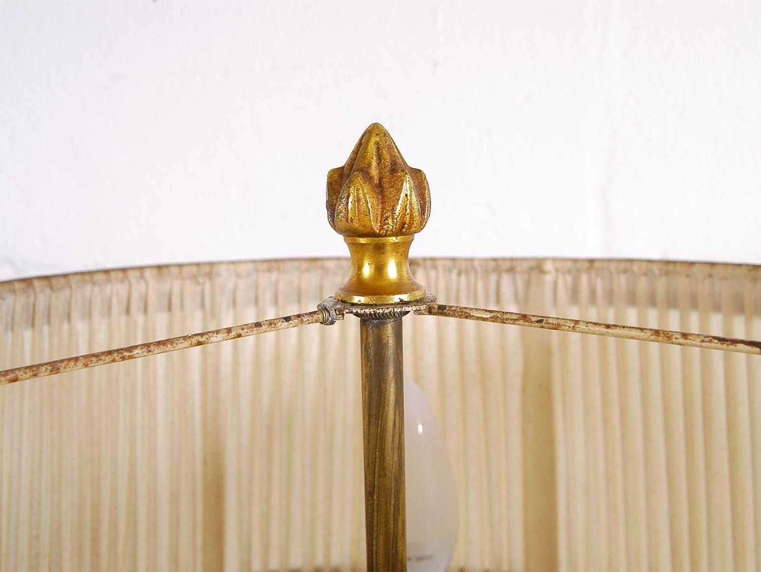 Mid-20th Century French Gilt Brass Bouillotte Table Lamp 6