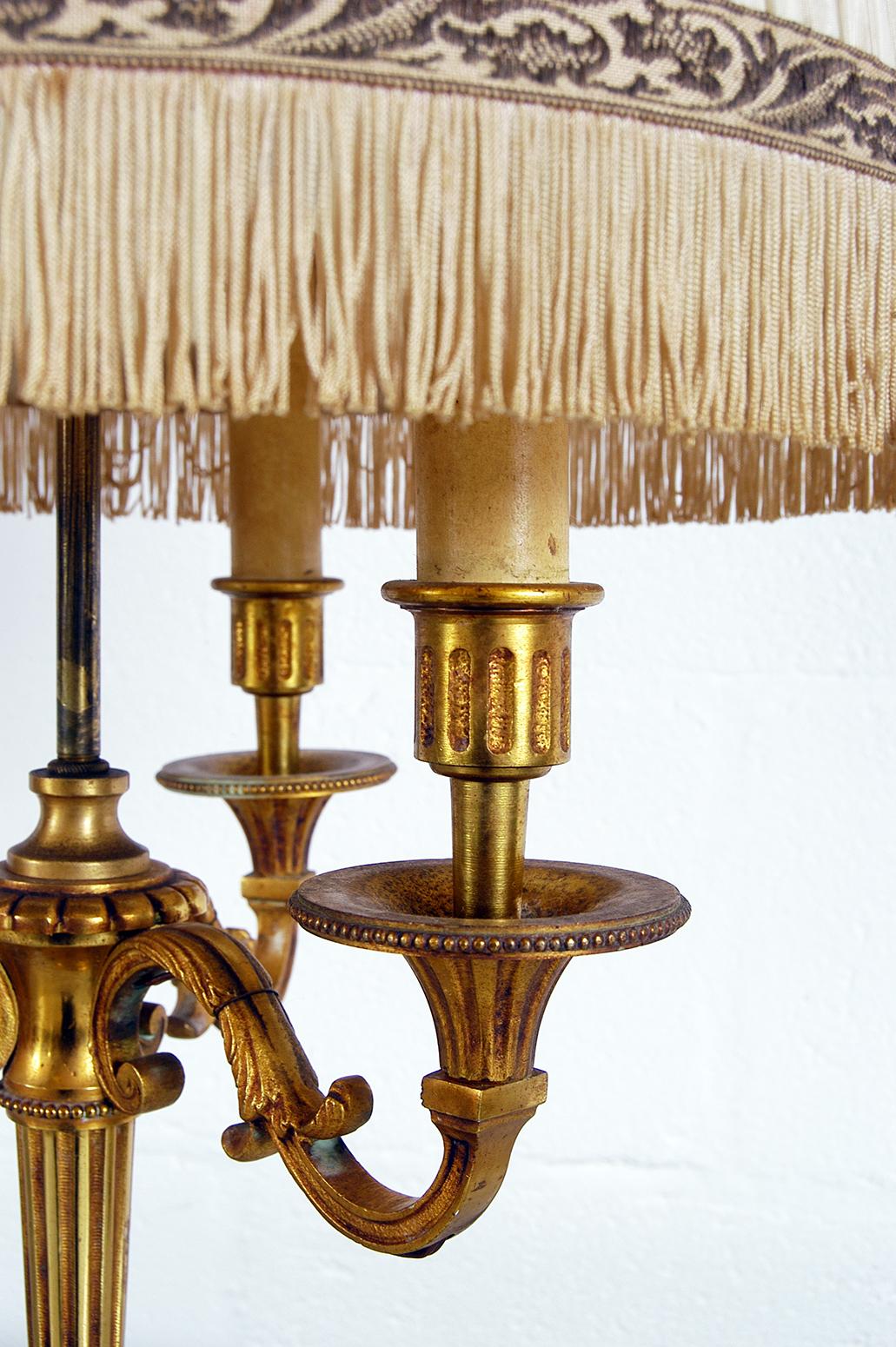 Empire Mid-20th Century French Gilt Brass Bouillotte Table Lamp
