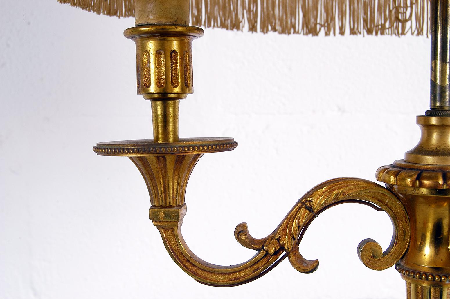 Mid-20th Century French Gilt Brass Bouillotte Table Lamp In Good Condition In Sherborne, Dorset