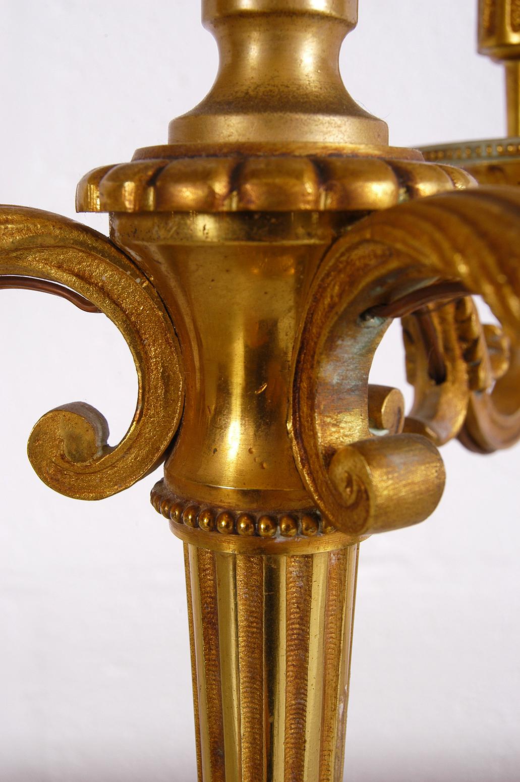 Mid-20th Century French Gilt Brass Bouillotte Table Lamp 1