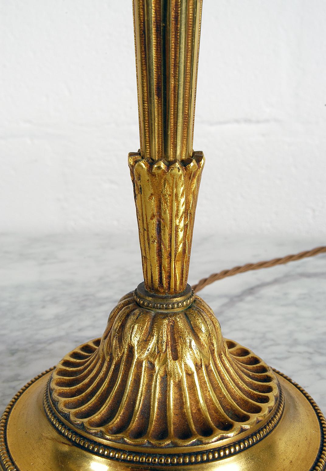 Mid-20th Century French Gilt Brass Bouillotte Table Lamp 2