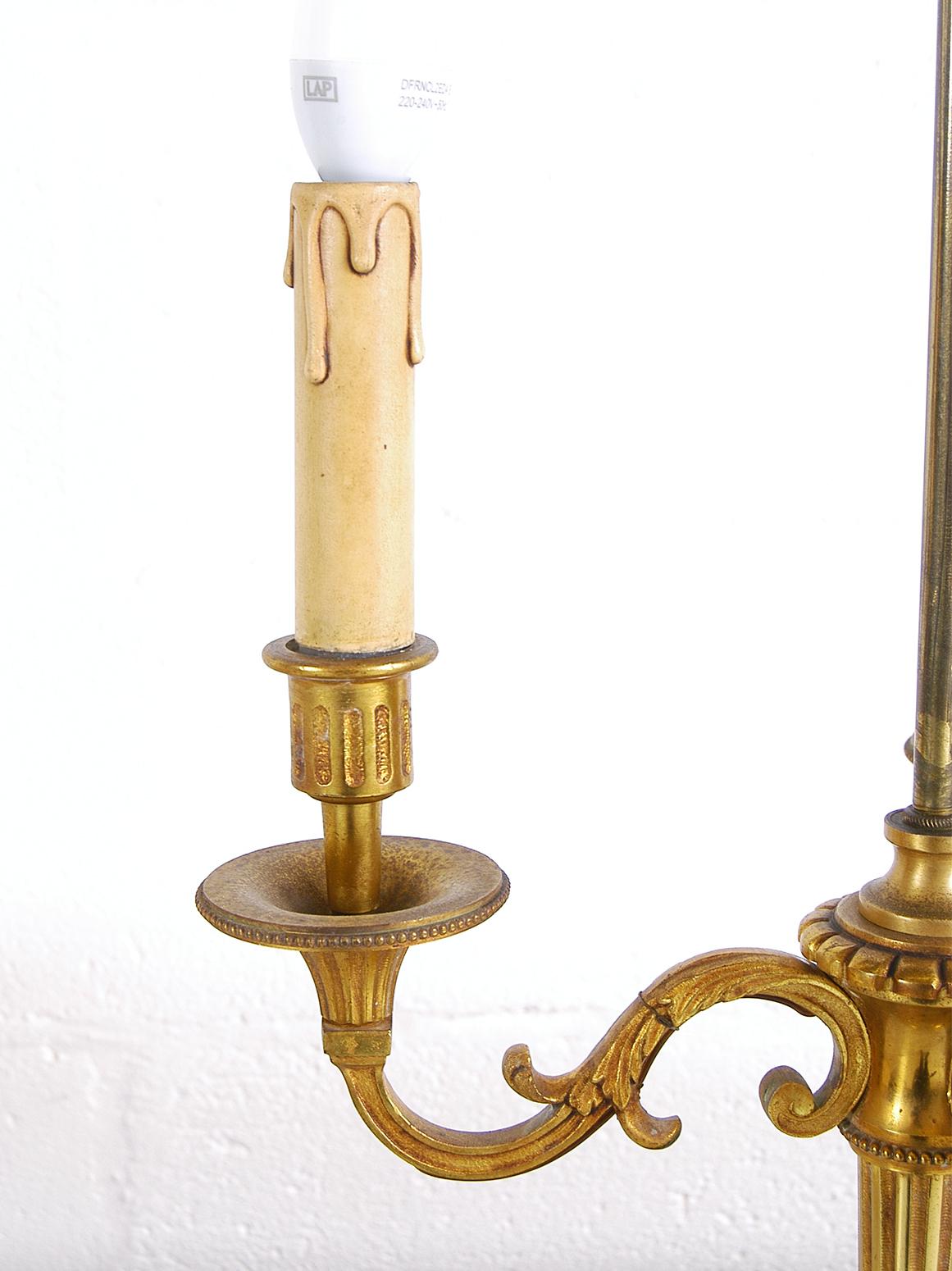 Mid-20th Century French Gilt Brass Bouillotte Table Lamp 4