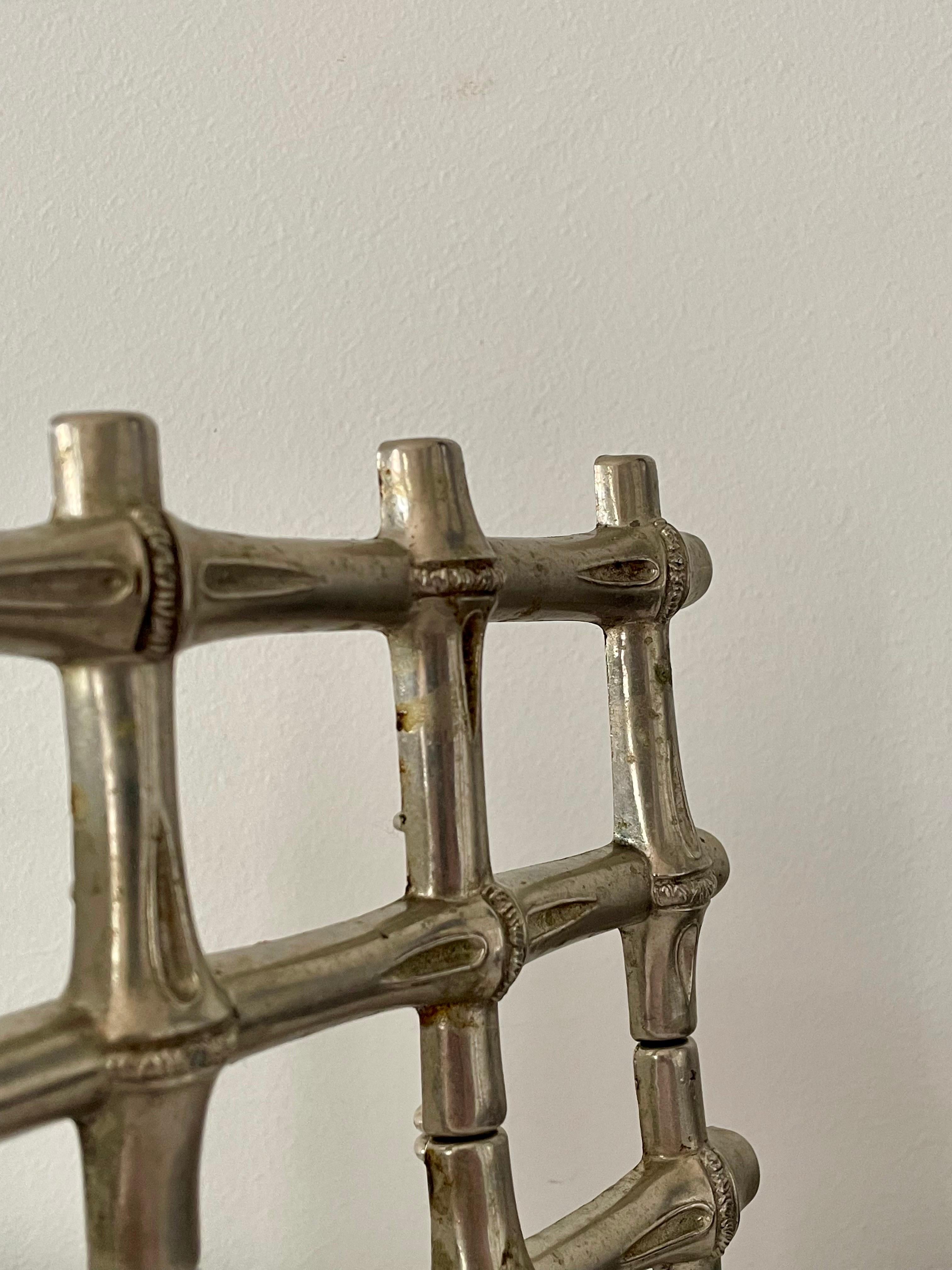 Rococo A mid-20th century Italian telescopic bamboo-style trivet For Sale