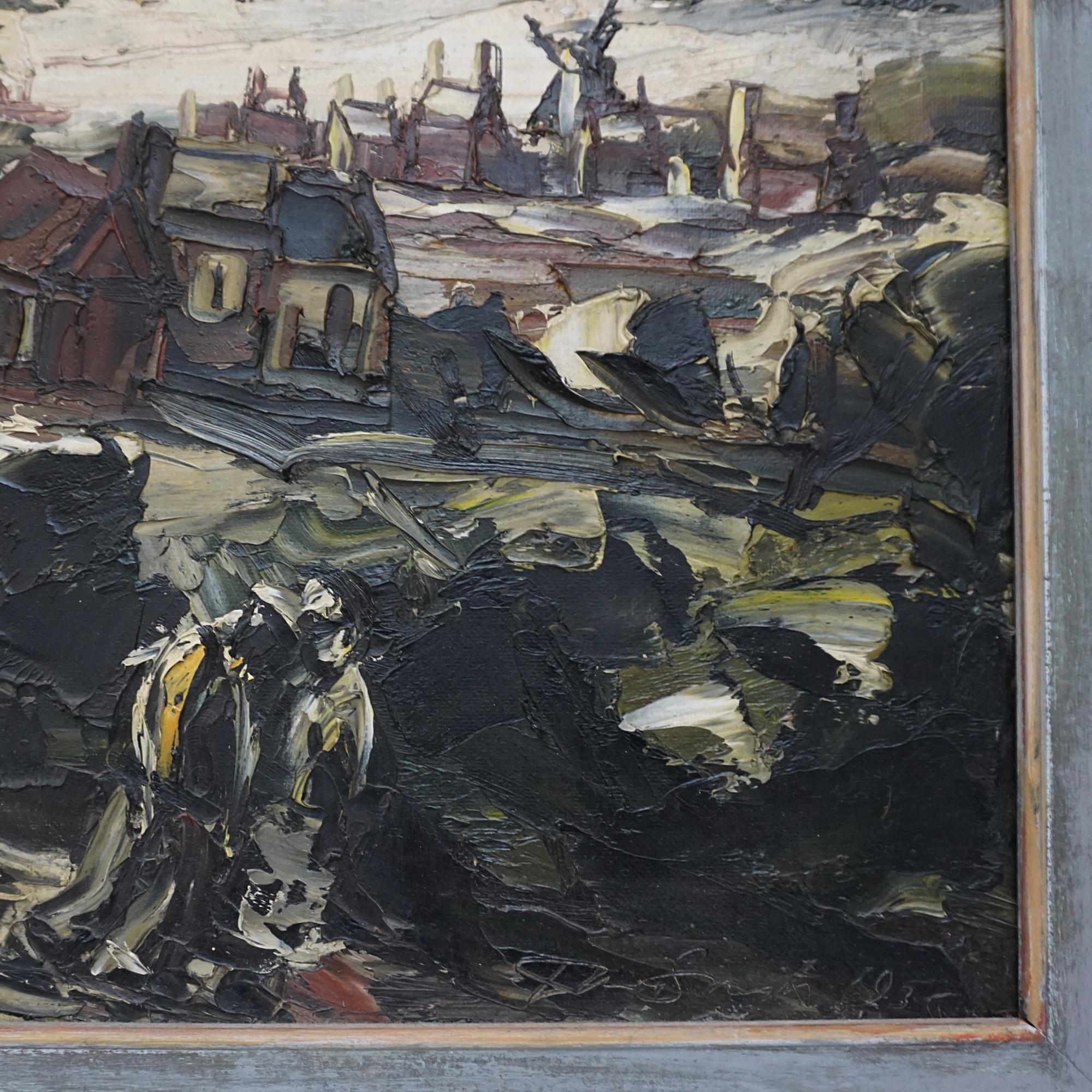 A mid-20th Century Oil on Board Painting For Sale 1