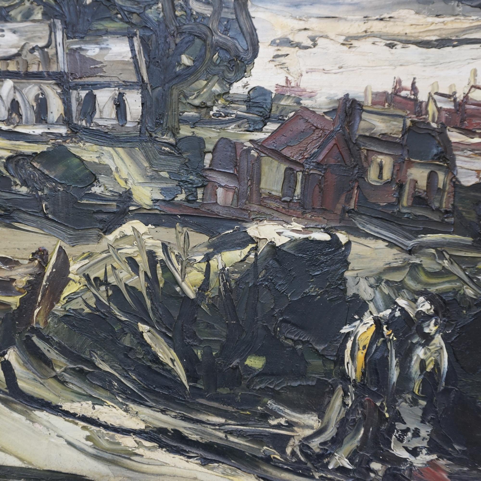 A mid-20th Century Oil on Board Painting For Sale 2