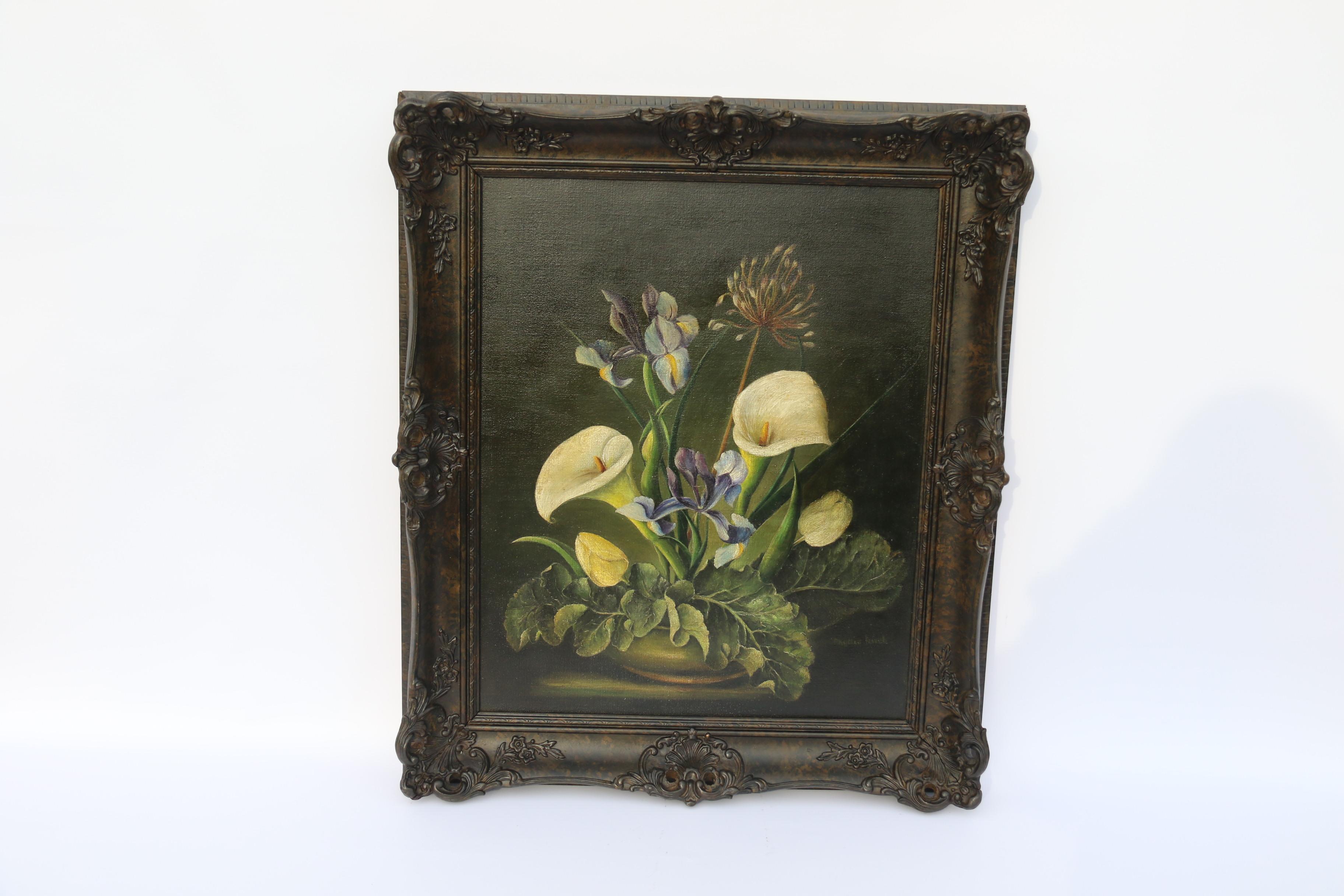 Mid-Century Modern A mid 20th century still life oil painting by Phyllis Kirch, English c 1950 For Sale