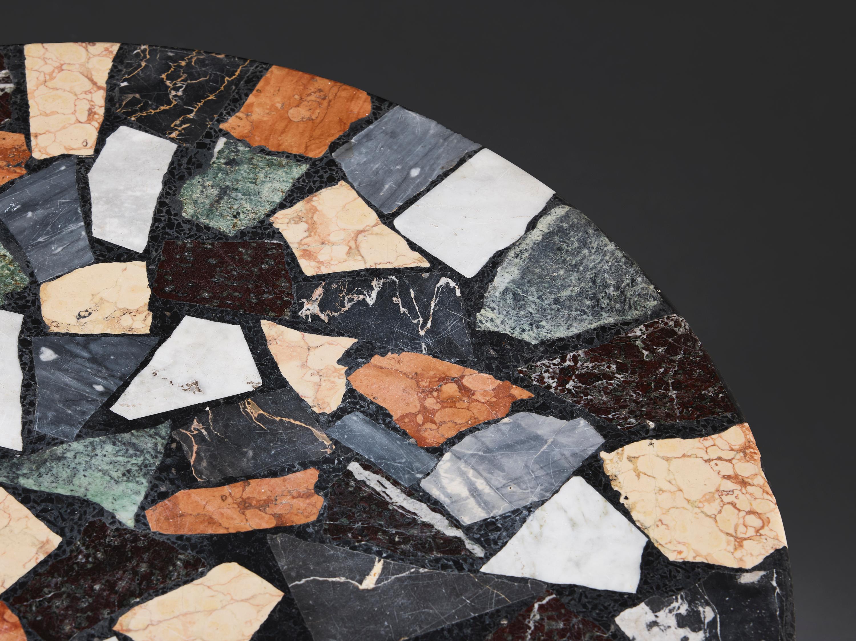 A Mid- 20th Century Terrazzo Marble Round Coffee Table For Sale 1