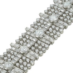 Mid-20th Century Wide Diamond-Set Bracelet