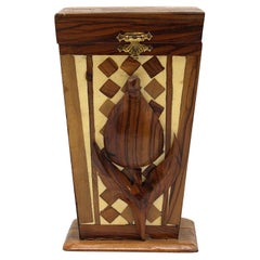 A Mid- 20th Century, Wooden Inlay Etrog Box, Jerusalem Souvenier