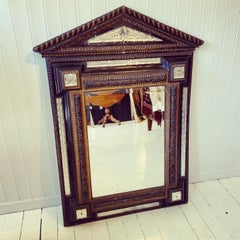 Mid-19th Century French Ebonized and Gilt Murano Mirror