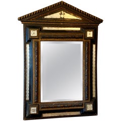Mid-19th Century French Ebonized and Gilt Murano Mirror
