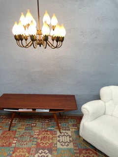 A Mid Century 18 Arm Tulip Pendant Chandelier By Fog and Mørup Of Denmark