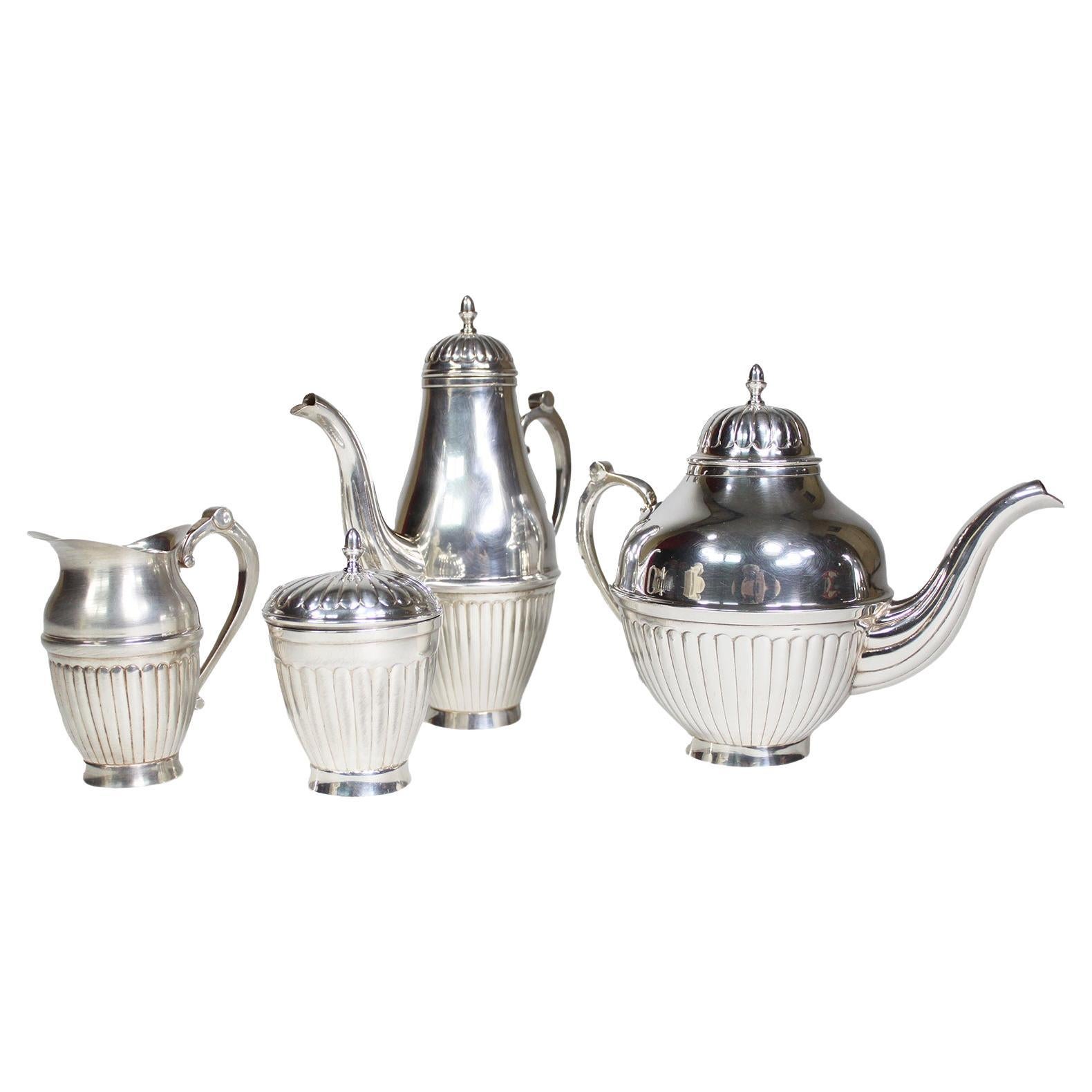A Mid-Century 5-Piece Christofle Electroplated Silver Tea and Coffee Service Set