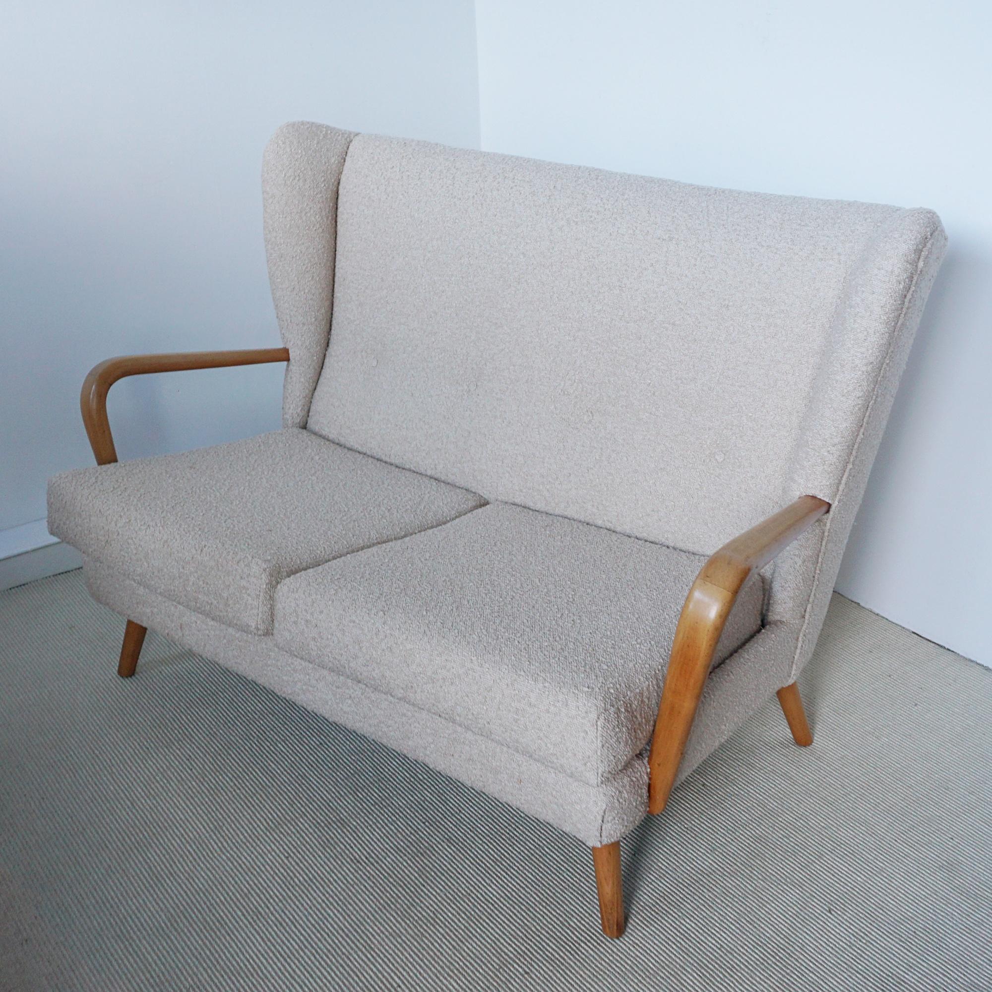 Mid-Century Modern A Mid-Century 'Bambino' Sofa by Howard Keith Re-Upholstered in Boucle