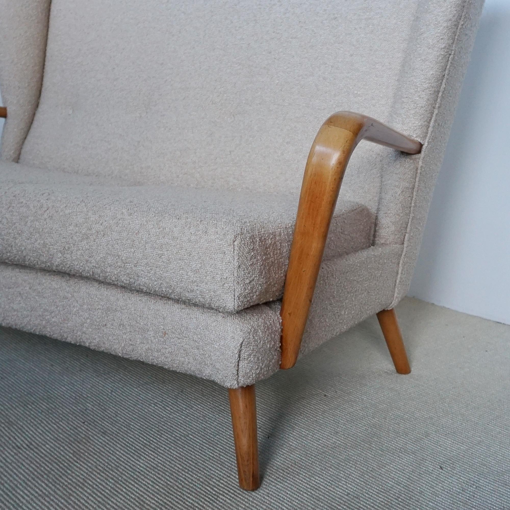 A Mid-Century 'Bambino' Sofa by Howard Keith Re-Upholstered in Boucle In Good Condition In Forest Row, East Sussex