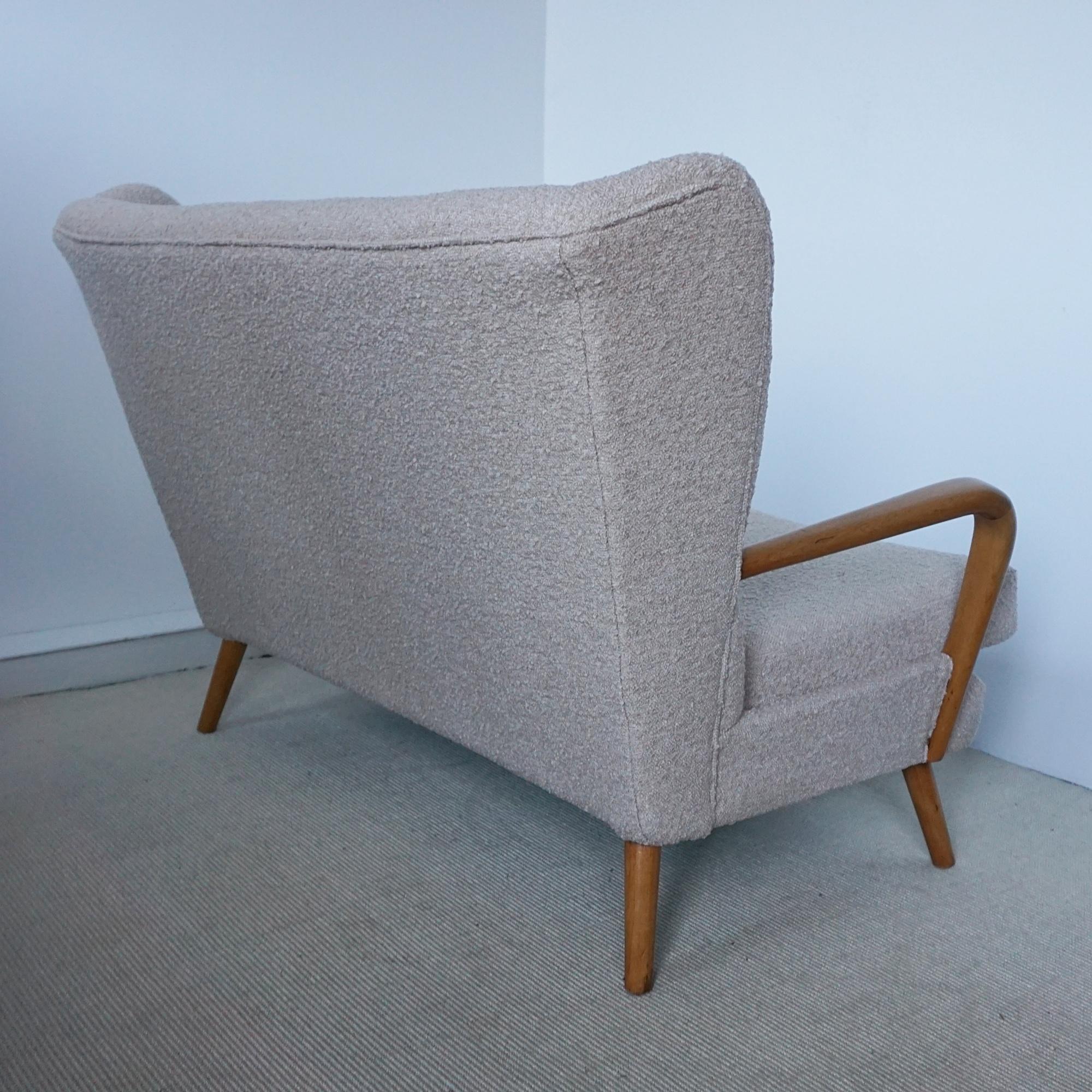 Bouclé A Mid-Century 'Bambino' Sofa by Howard Keith Re-Upholstered in Boucle