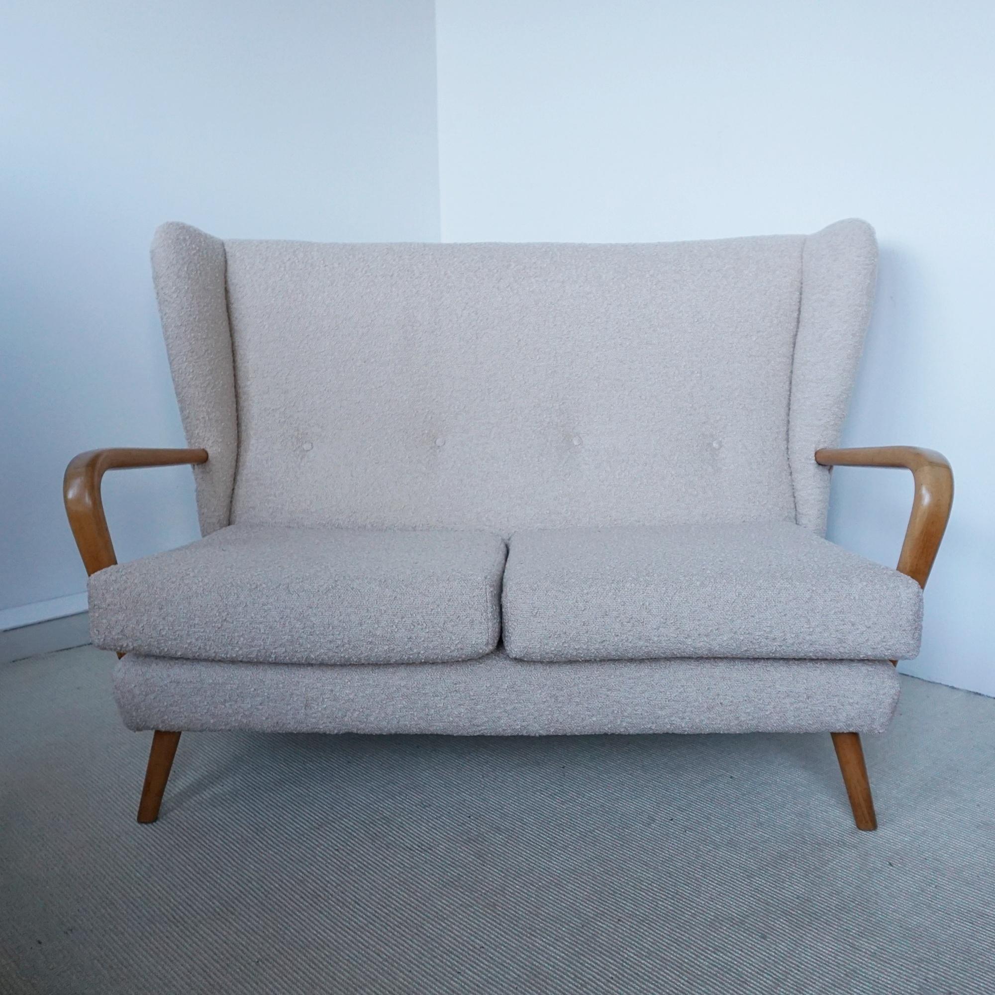 A Mid-Century 'Bambino' Sofa by Howard Keith Re-Upholstered in Boucle 1