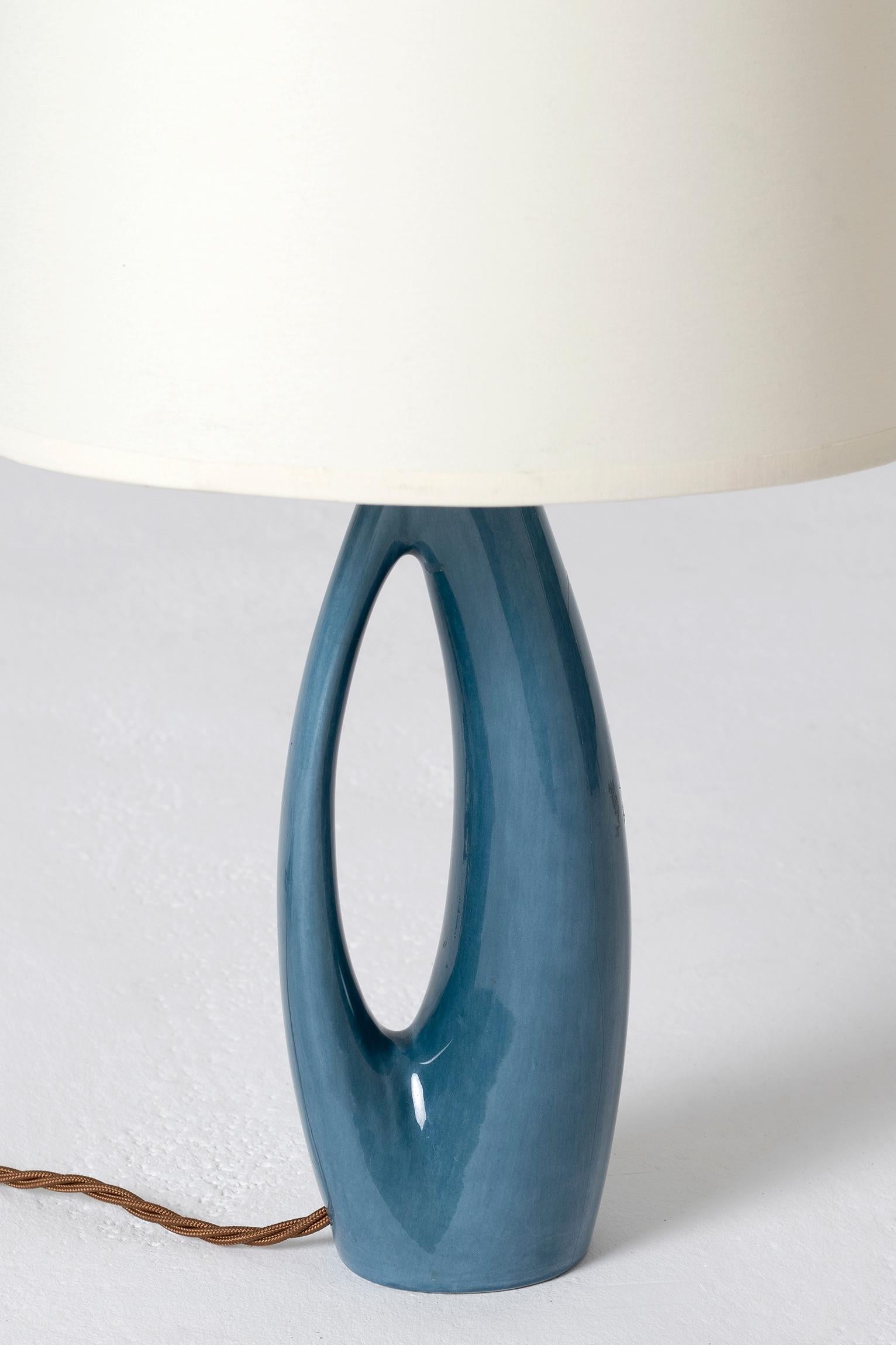 Mid-Century Modern Midcentury Blue Ceramic Table Lamp by Rörstrand