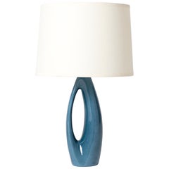 Midcentury Blue Ceramic Table Lamp by Rörstrand