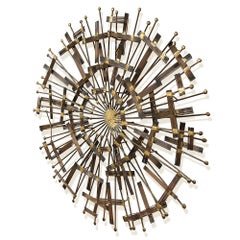 Mid-Century Brass and Metal Wall Sculpture in the Manner of C.Jere, circa 1970
