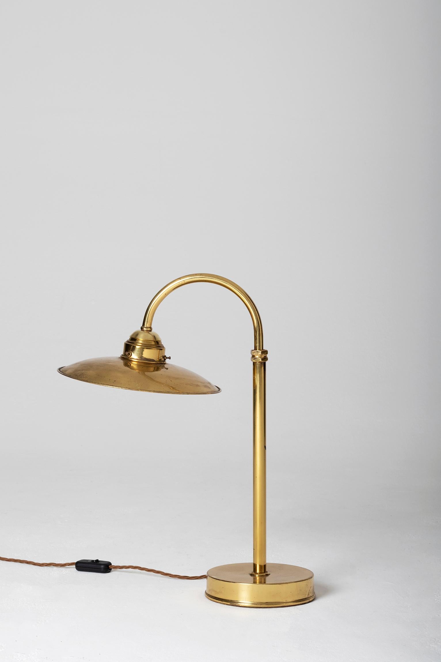 French Midcentury Brass Desk Lamp