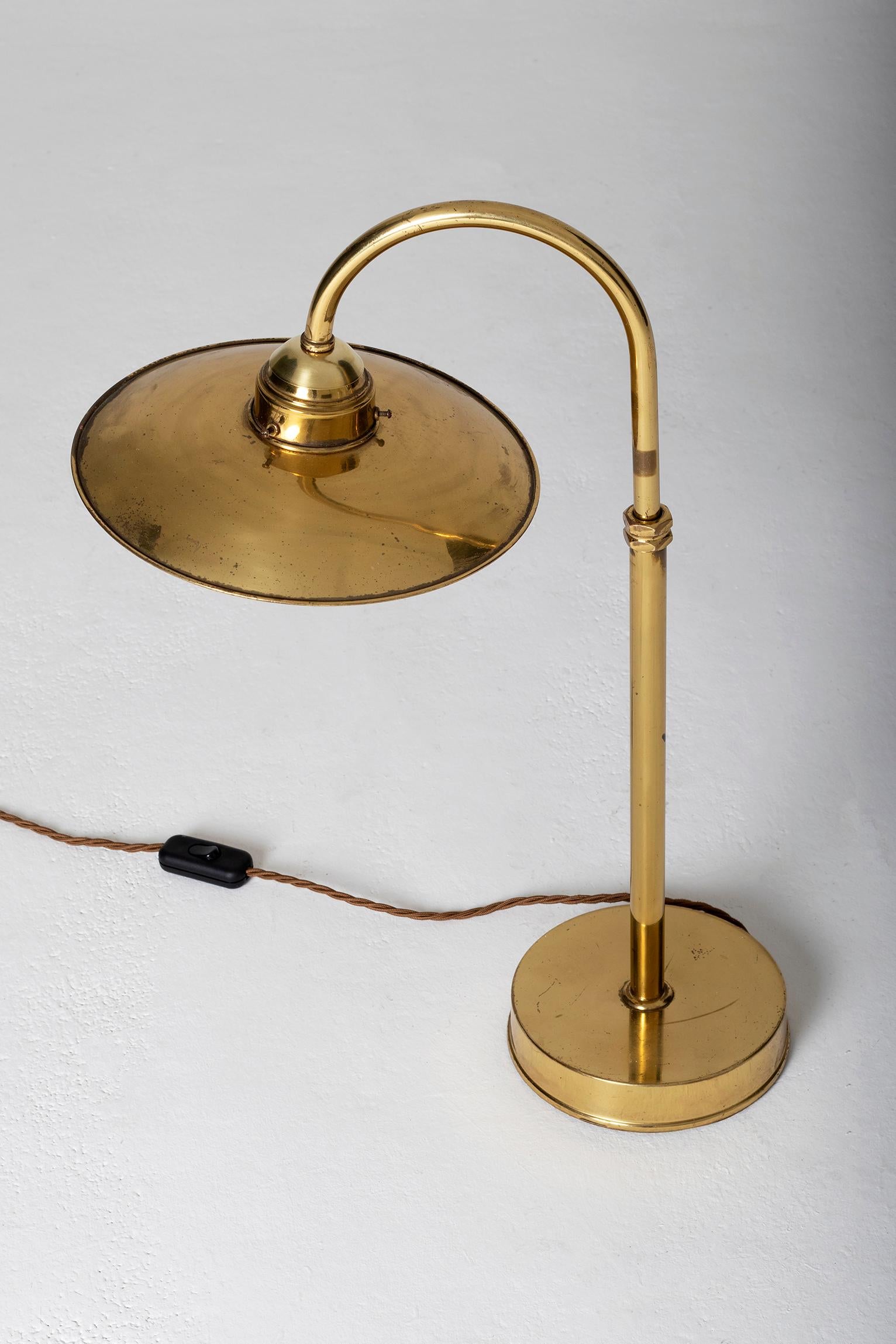 Midcentury Brass Desk Lamp In Good Condition In London, GB