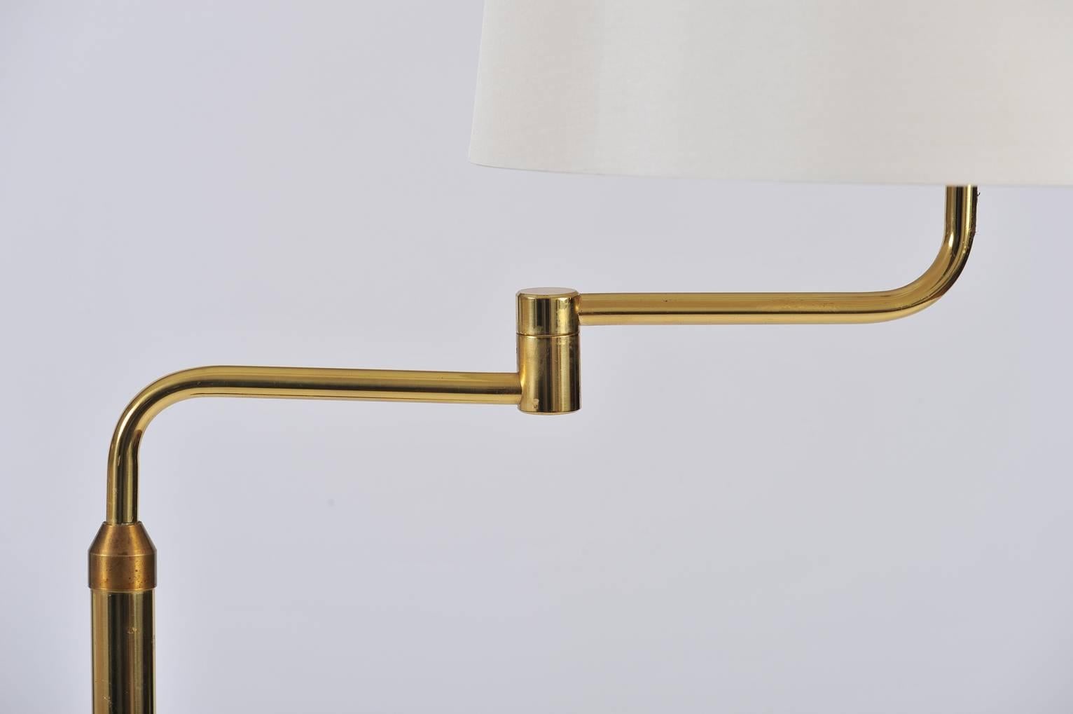 Midcentury Brass Reading Floor Lamp, by Arnesen & Sønn 2