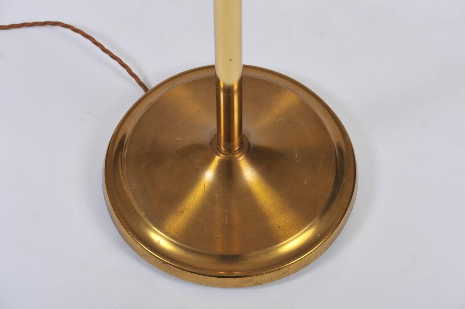 Midcentury Brass Reading Floor Lamp, by Arnesen & Sønn 3