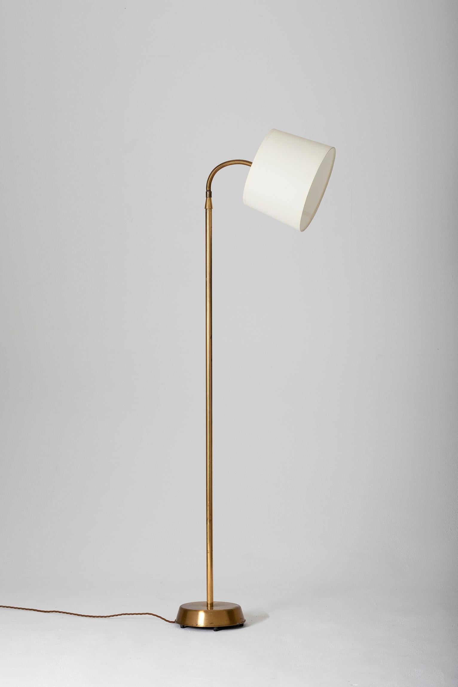 Mid-Century Modern Midcentury Brass Reading Floor Lamp