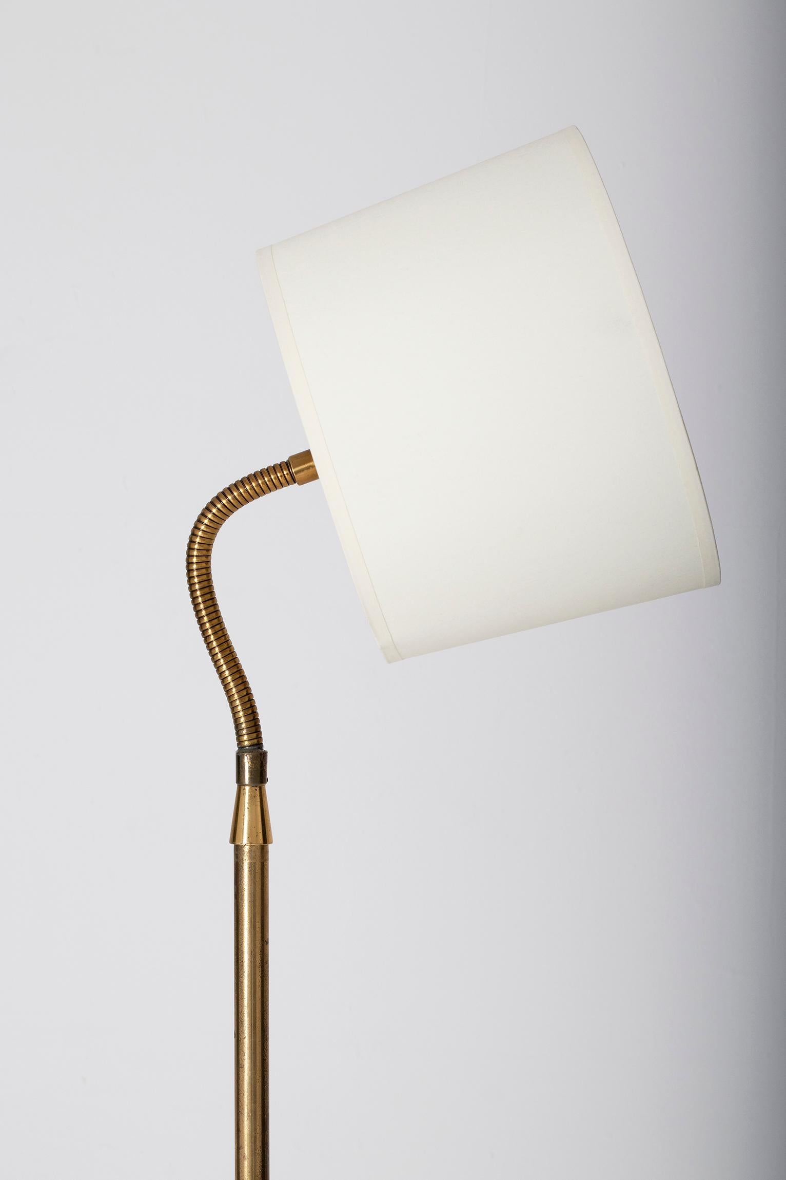 20th Century Midcentury Brass Reading Floor Lamp