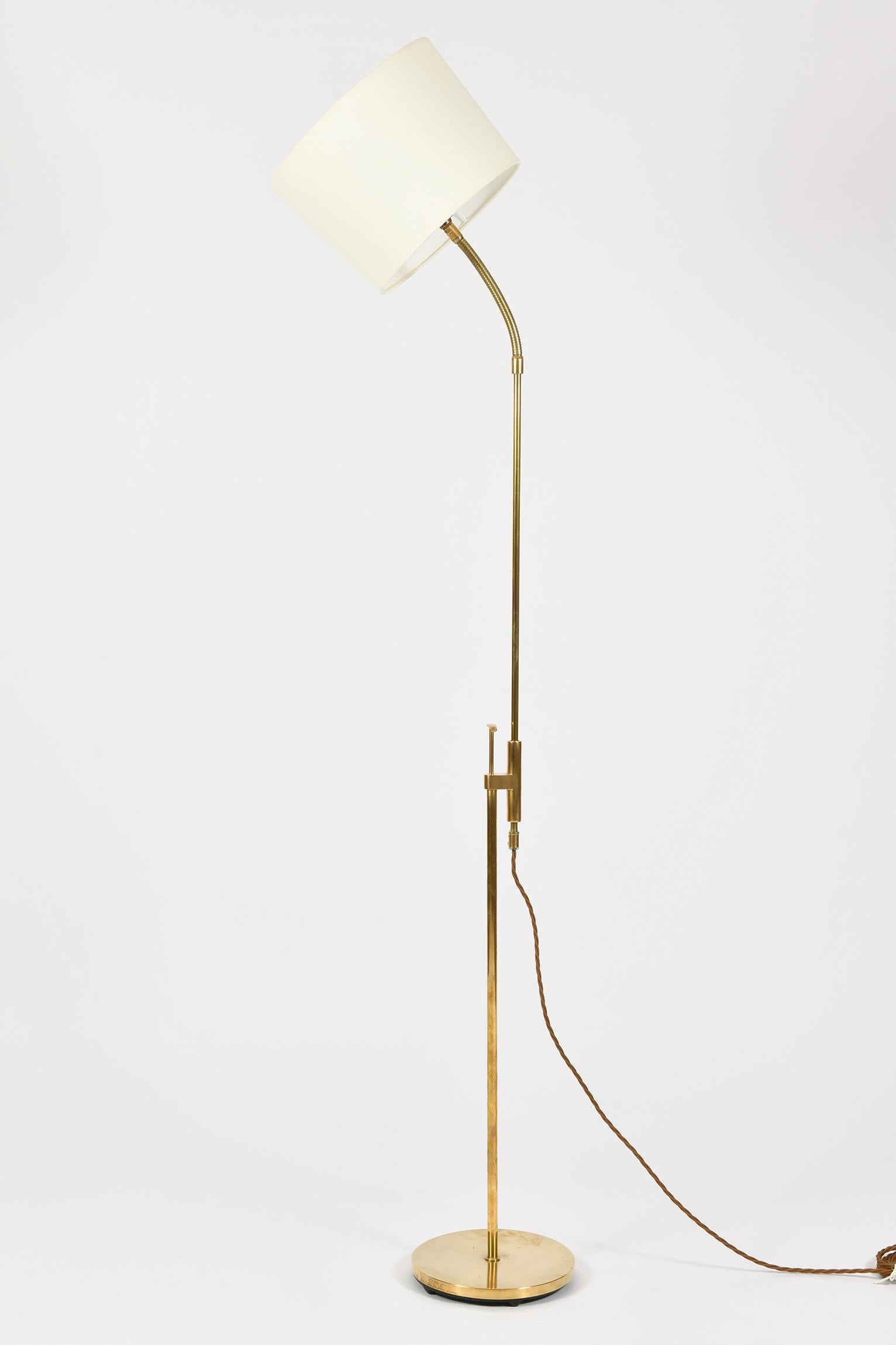 Mid-Century Modern Midcentury Brass Telescopic Floor Lamp by Falkenberg Belysning