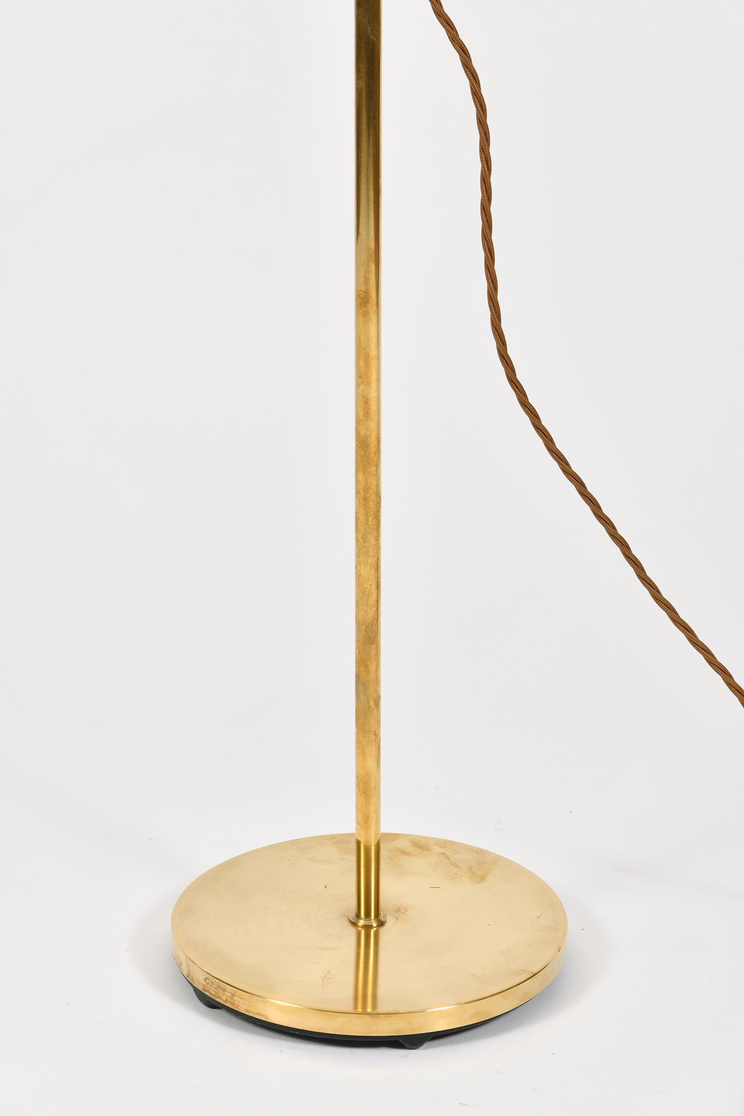 20th Century Midcentury Brass Telescopic Floor Lamp by Falkenberg Belysning